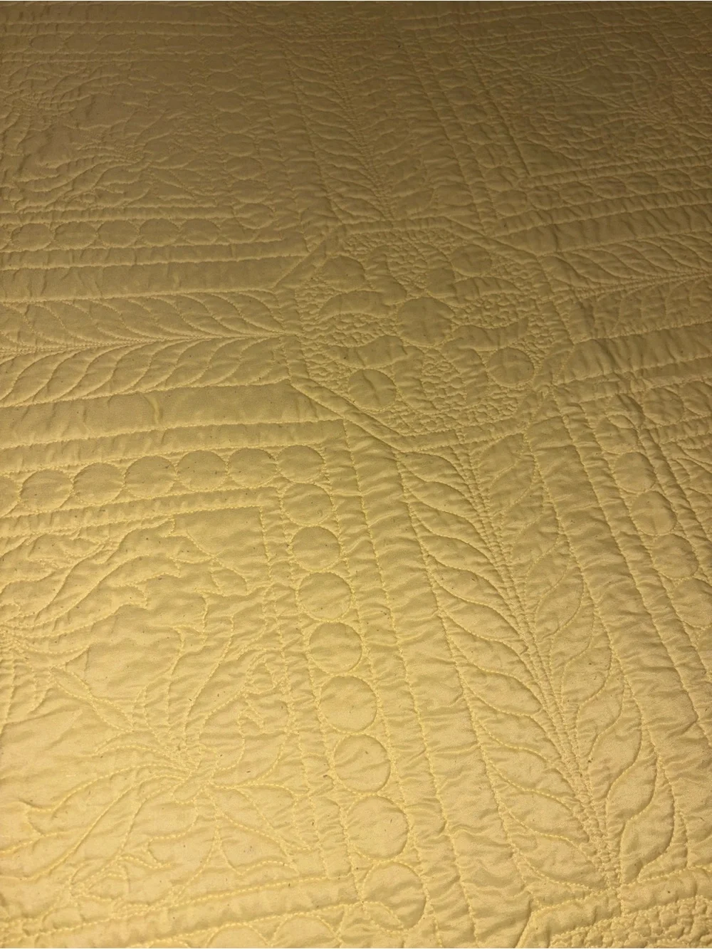 Yellow Quilted Bedspread - Classic Cotton Coverlet